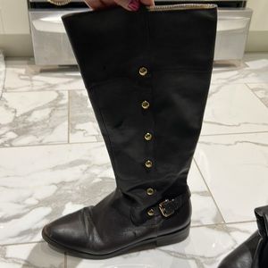 Michael Kors brown leather riding boots